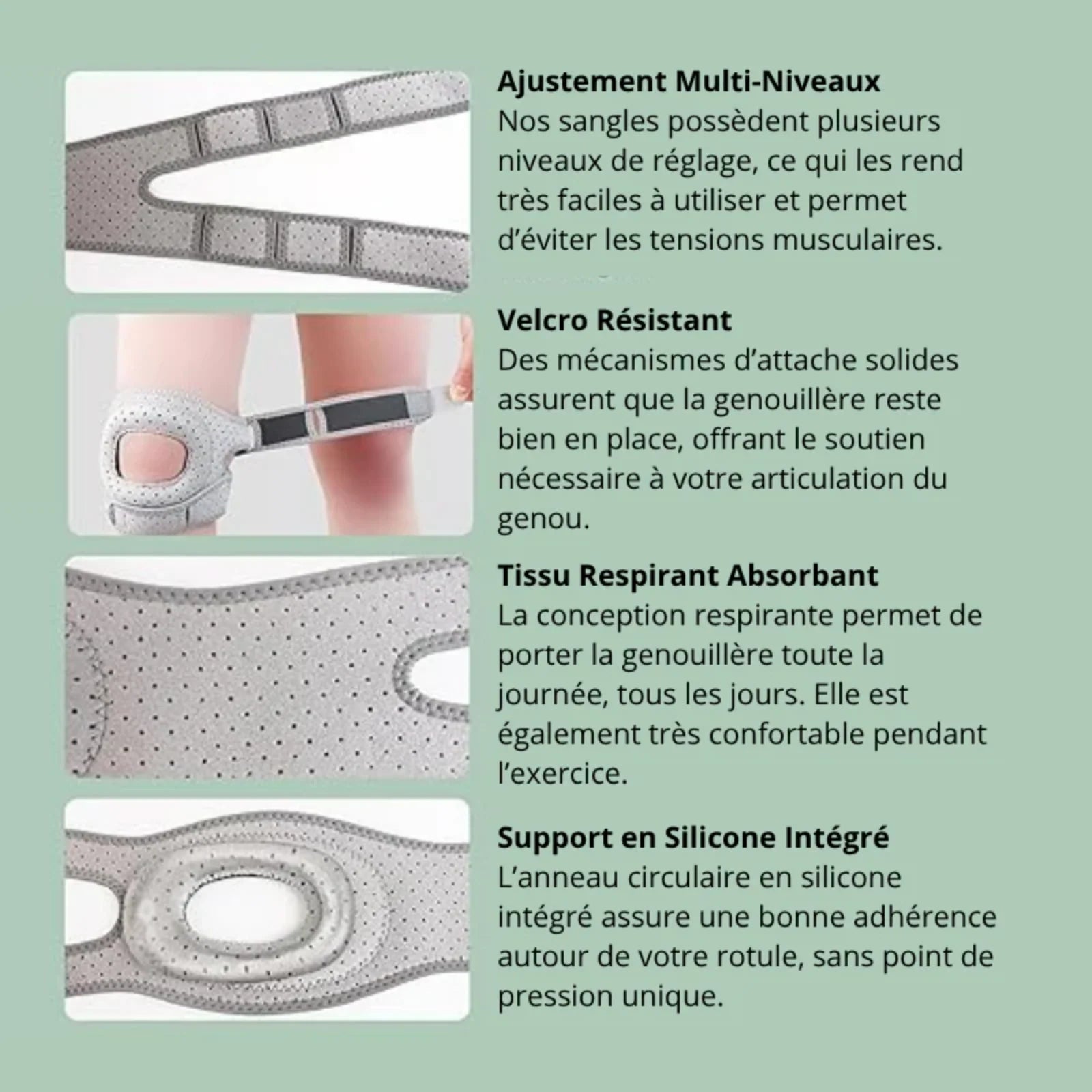 Genouillère Rotulienne NeuroGenoux — Réalignez l'Articulation du Genou Pendant vos Mouvements