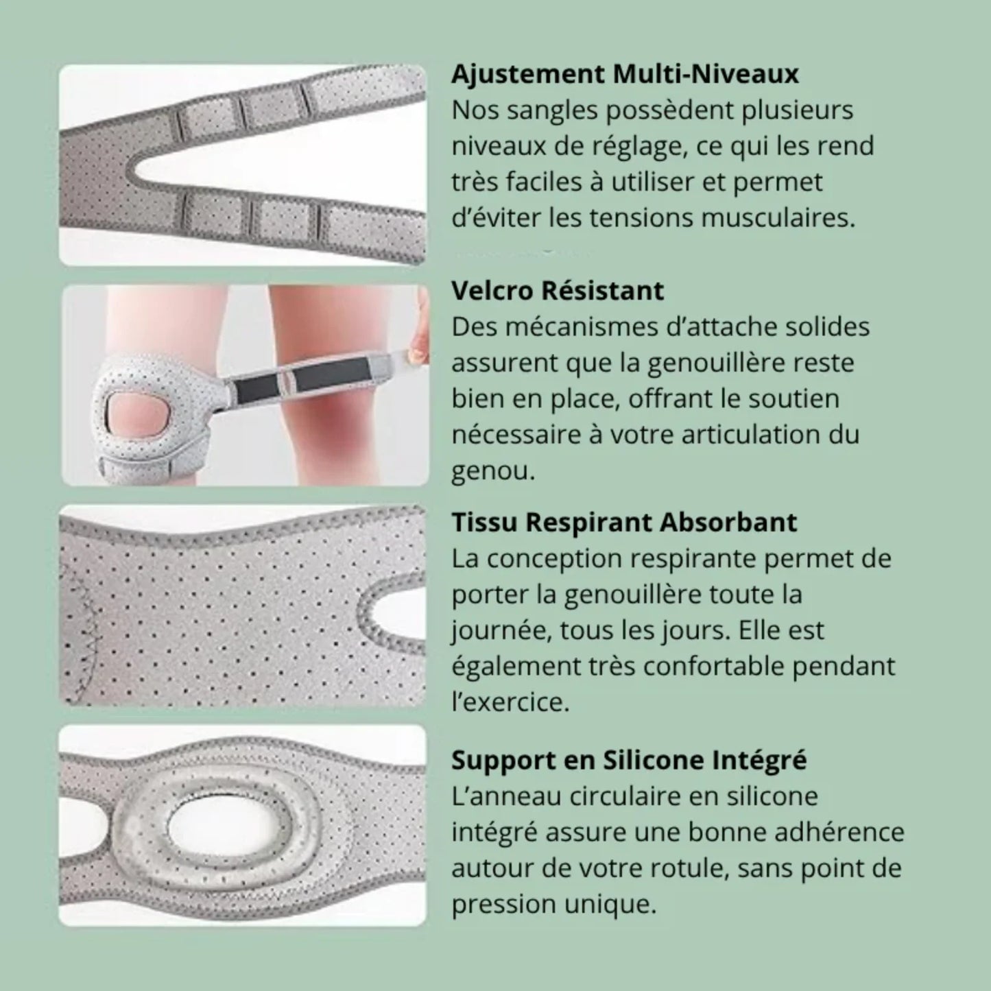 Genouillère Rotulienne NeuroGenoux — Réalignez l'Articulation du Genou Pendant vos Mouvements
